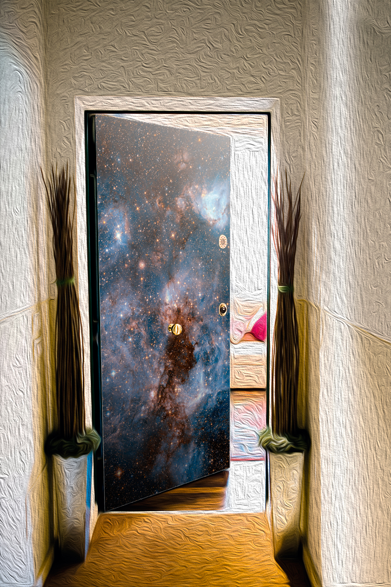 Наклейка на дверь - Глубокий космос | магазин Интерьерные наклейки