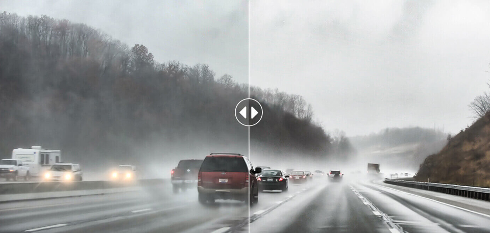 Видеорегистратор 70mai Dash Cam Pro съемка в плохих погодных условиях