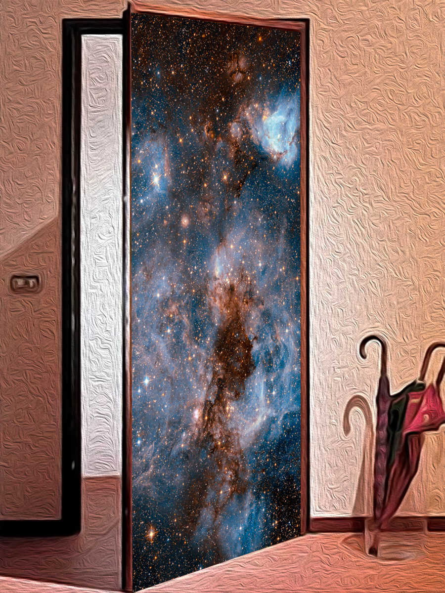 Наклейка на дверь - Глубокий космос | магазин Интерьерные наклейки