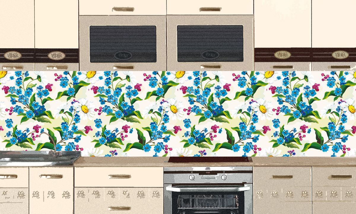 Kitchen Backsplash Flower motif 2 50+ desing ideas for Kitchen