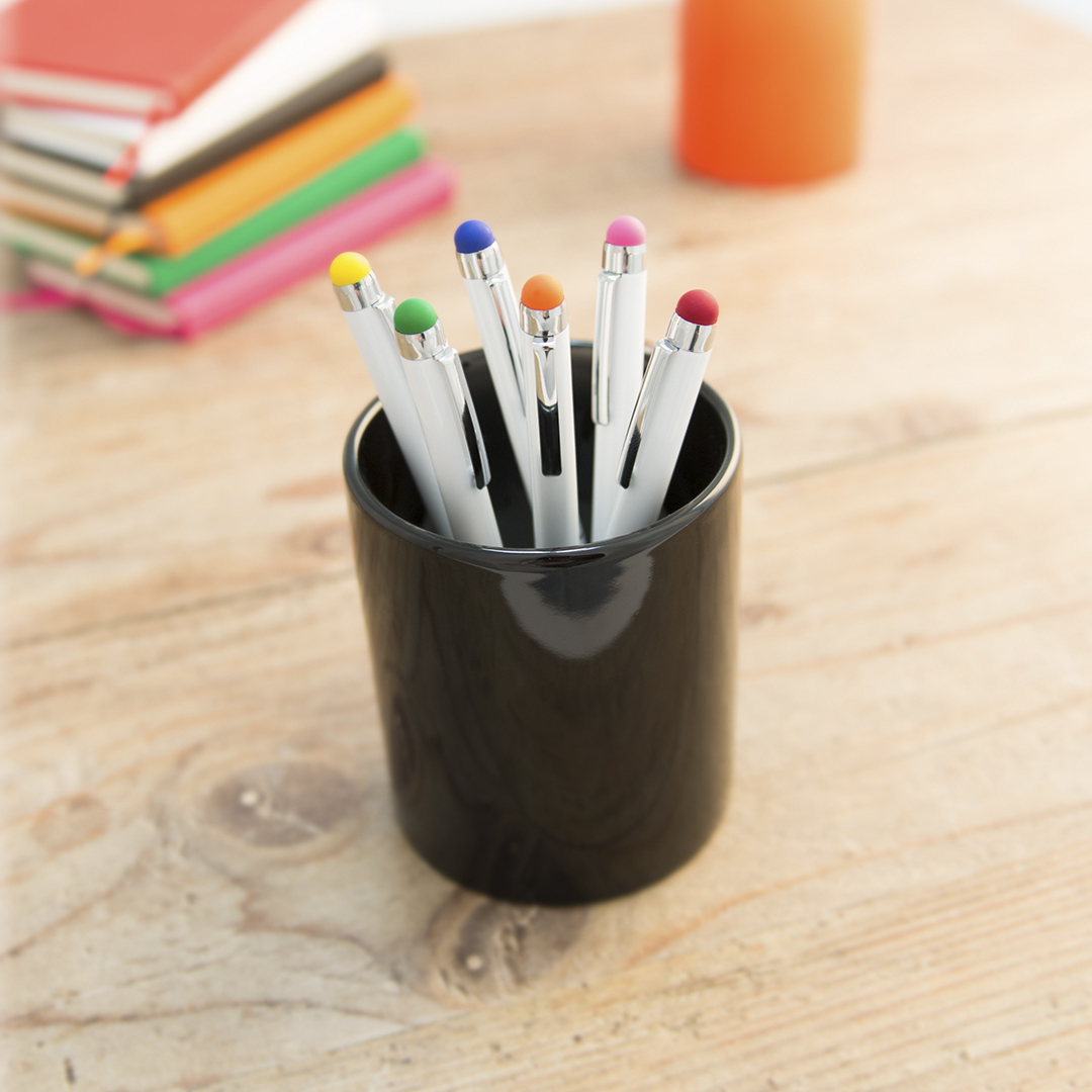 белые ручки с цветным стилусом