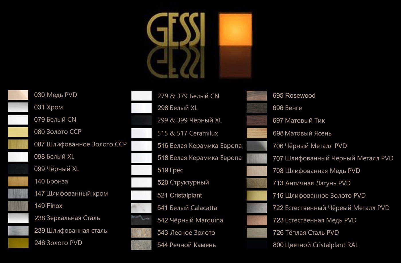 цветовая схема Gessi