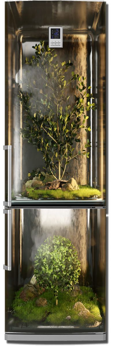 Виниловая наклейка на холодильник - Оранжерея