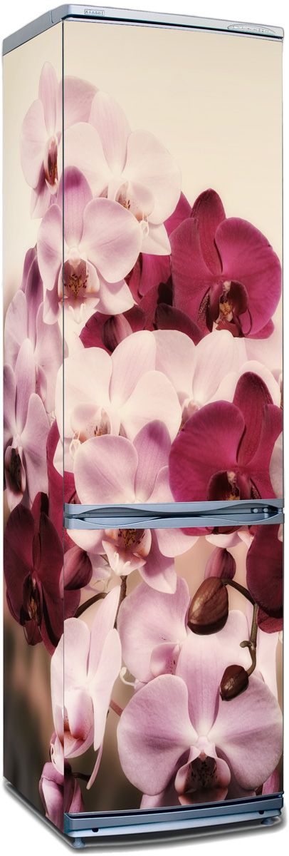 наклейка на холодильник - Картинка с орхидеями купить в магазине Интерьерные наклейки