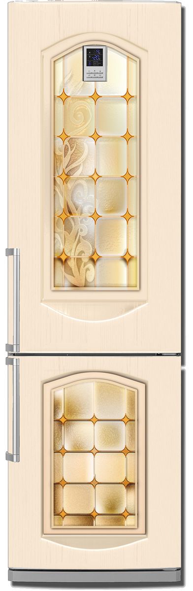Виниловая наклейка на холодильник - Витраж классика