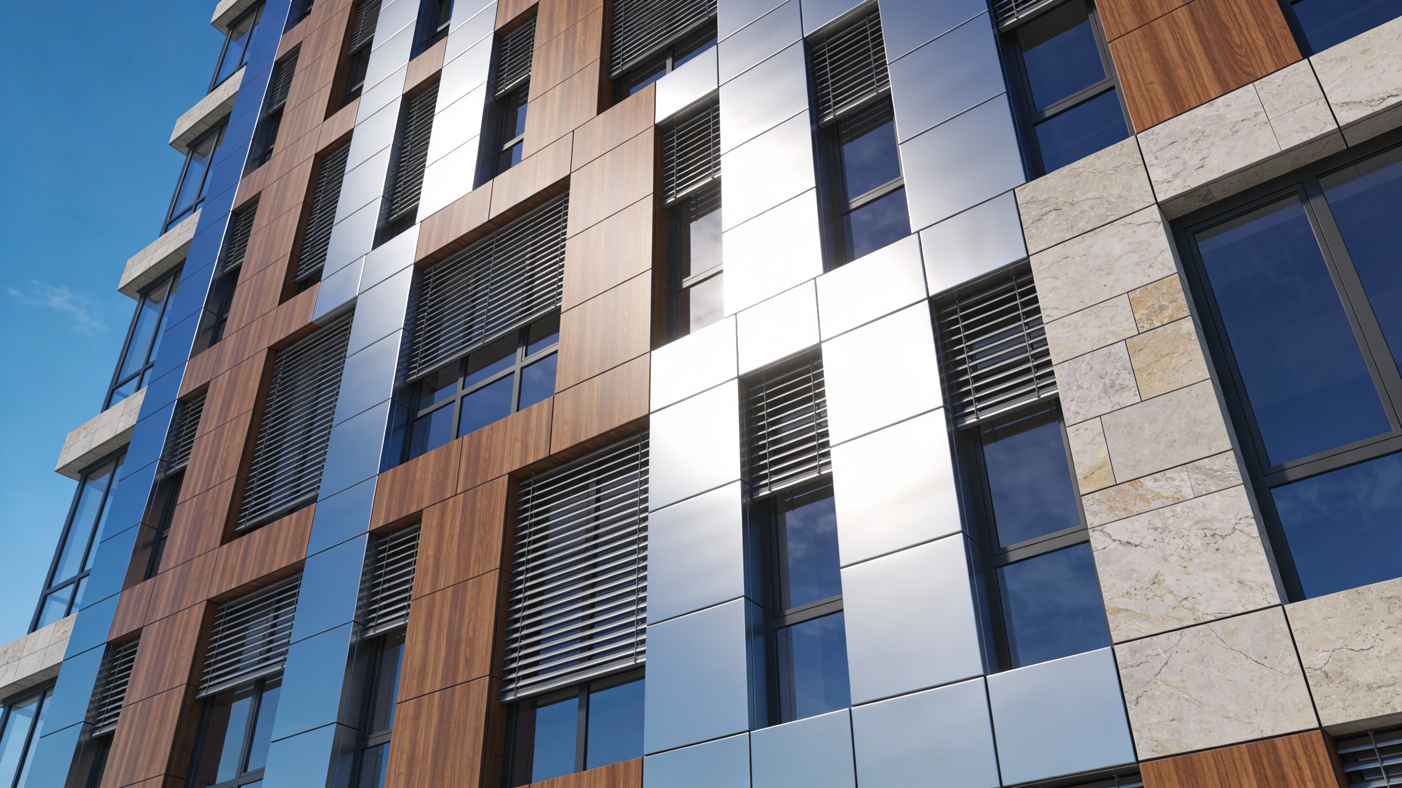 Алюминий валковой окраски на вентилируемом фасаде