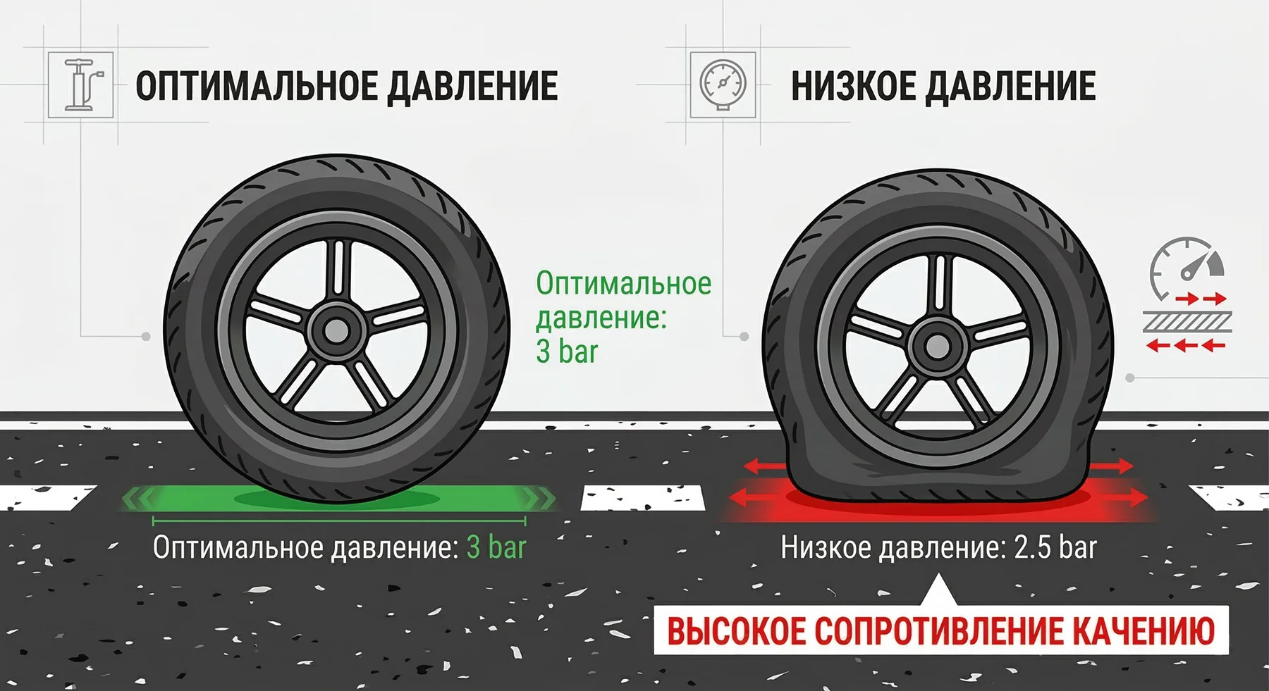 Проверка давления в шинах электросамоката