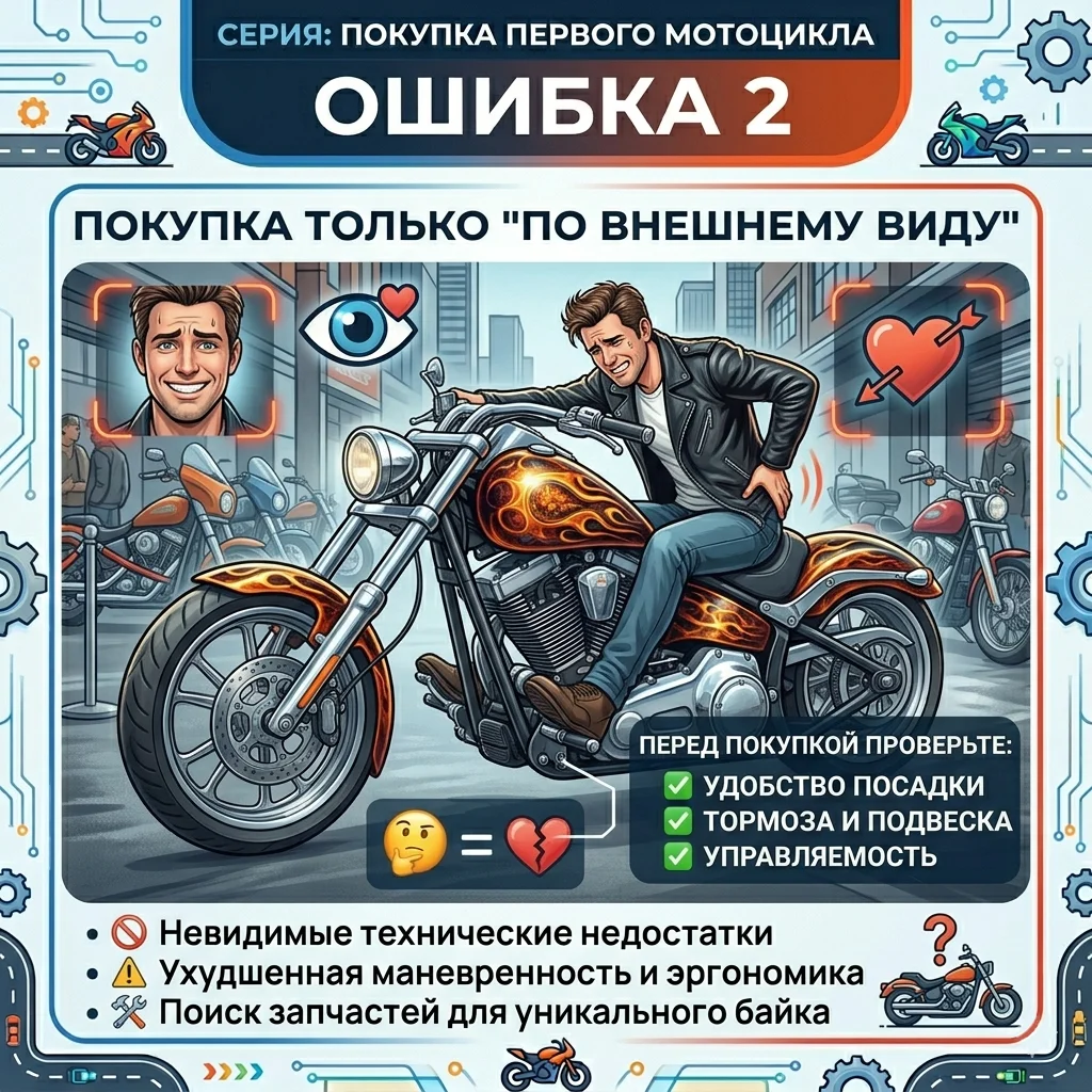Покупка мотоцикла только по внешнему виду