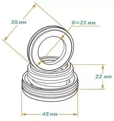 Сальник грязной воды для мотопомп KOSHIN STH-50X, STH-80X, KTH-50X #2