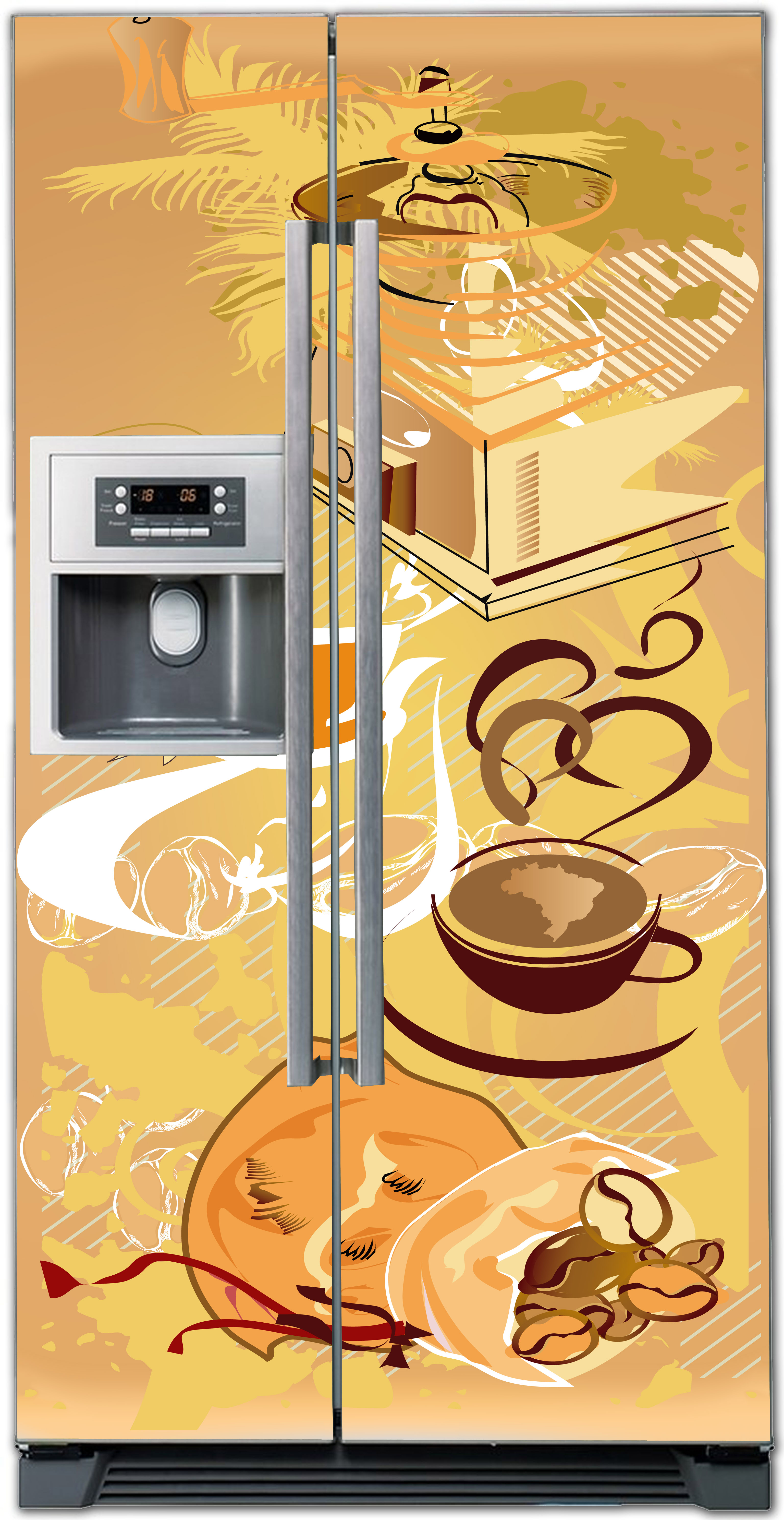 Виниловая наклейка на холодильник -  Кофе 1. Арабика