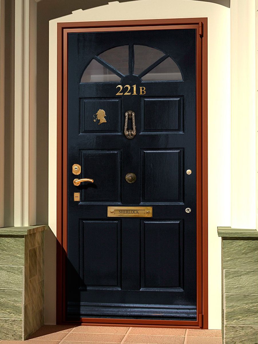 Наклейка на дверь - Шерлок 221b, купить | Интерьерные наклейки