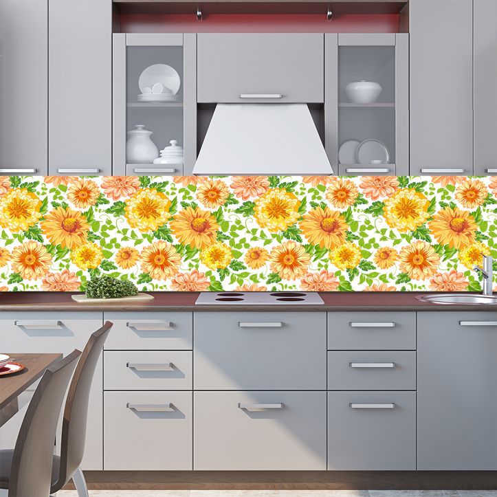 Kitchen Backsplash - Flower motif 4 | 50+ desing ideas for Kitchen ...