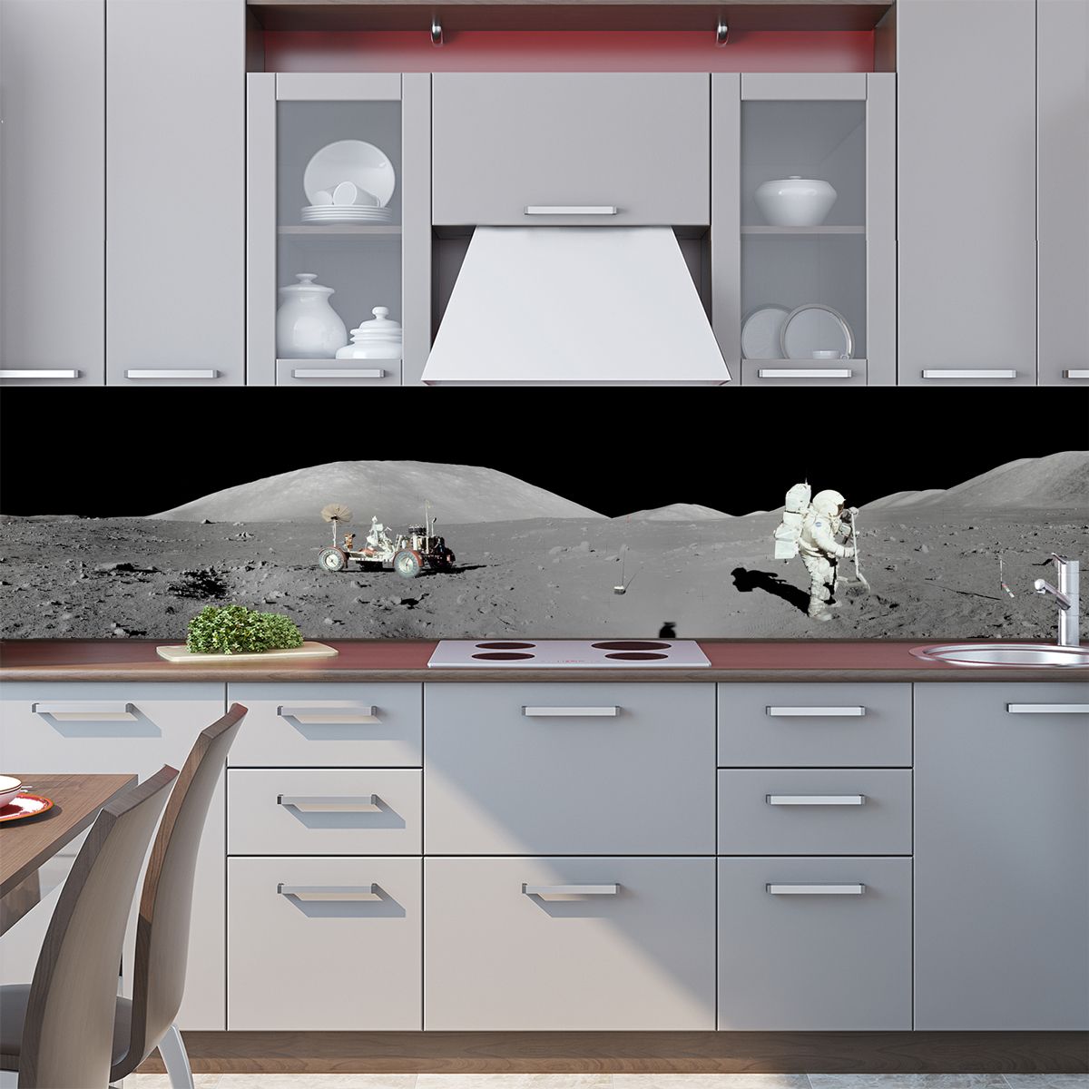 Фартук кухни с фотопечатью - Apollo 17