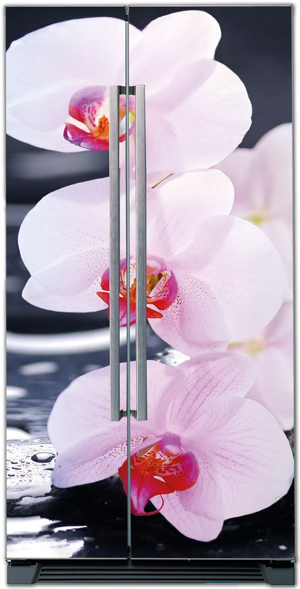 Виниловая наклейка на холодильник - SPA Орхидеи