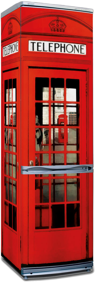 British Phone Booth | Self Adhesive Sticker Wall Fridge, Kitchen Decor X-Decor