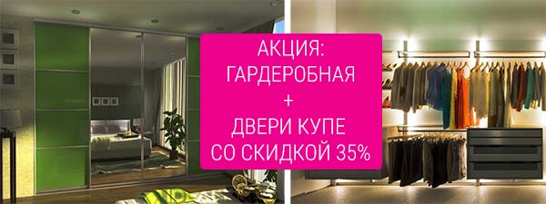 Раздвижные двери купе для гардеробной в СПБ