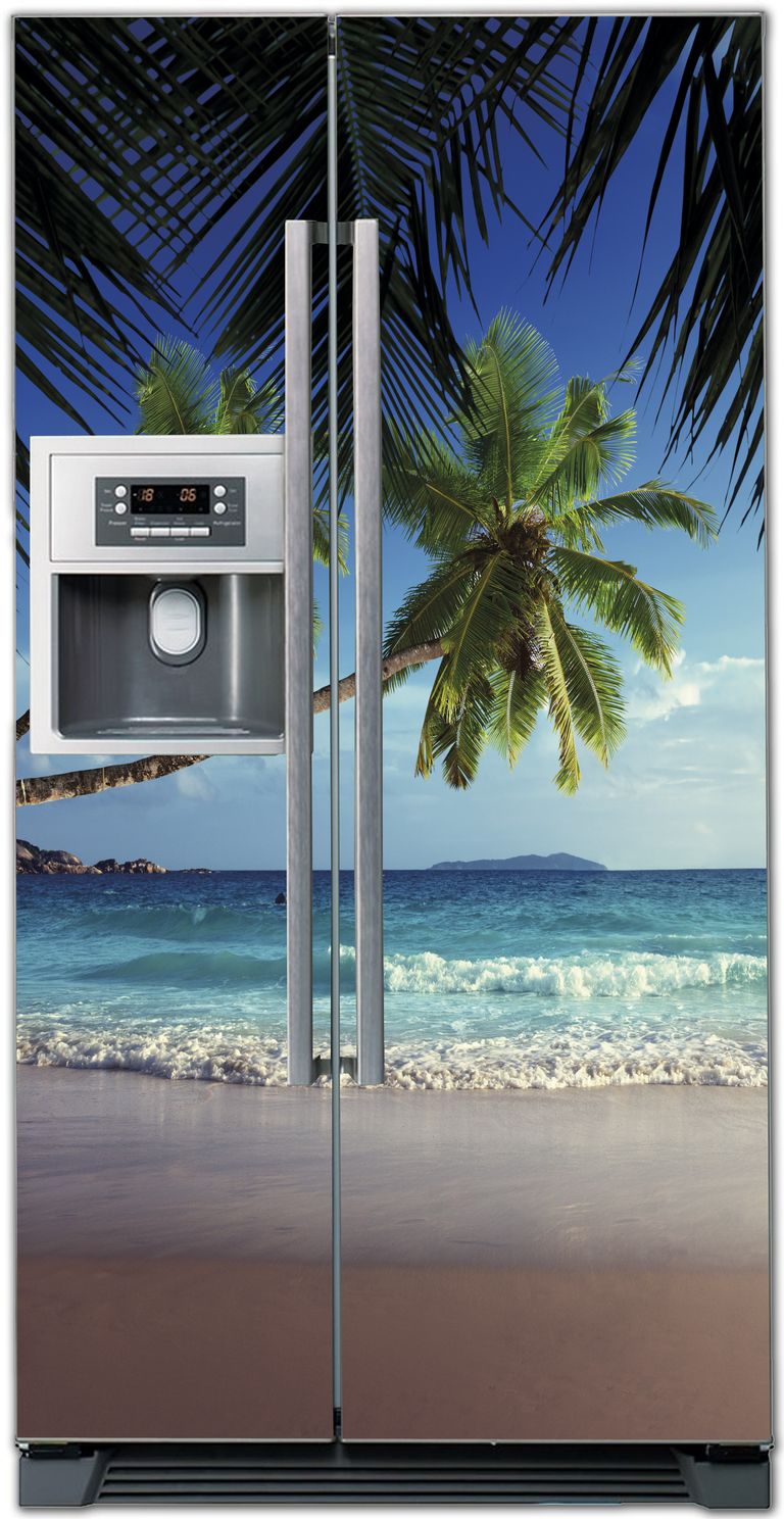 Виниловая наклейка на холодильник - Пляж 1