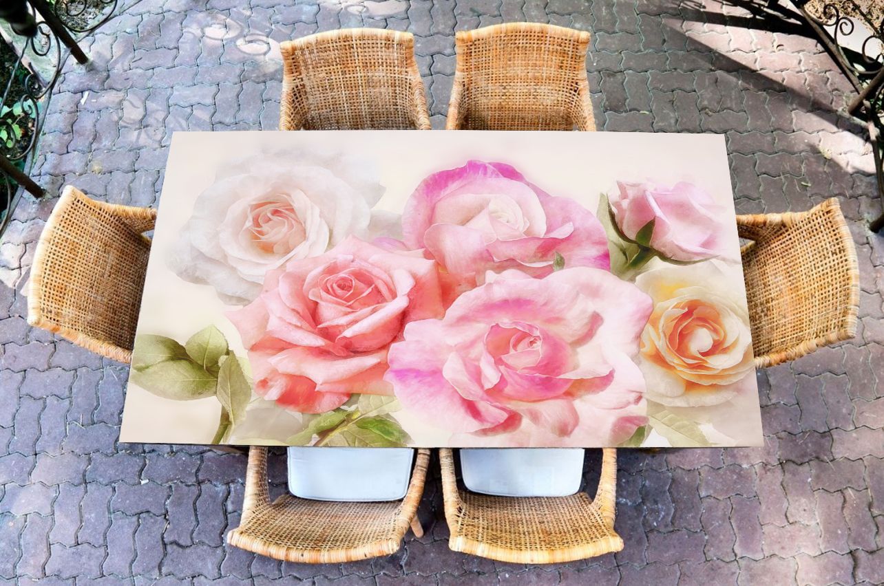 Наклейка на стол - Розы | фотопечать на стол в магазине Интерьерные наклейки