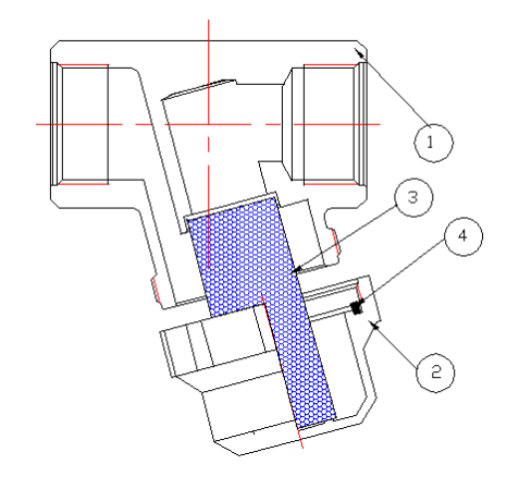 Конструкция сетчатого фильтра Валтек VT.386.N.04